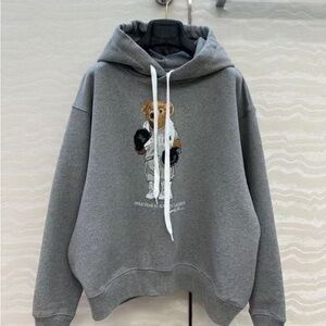 Gray Polo Fleece Hoodie
